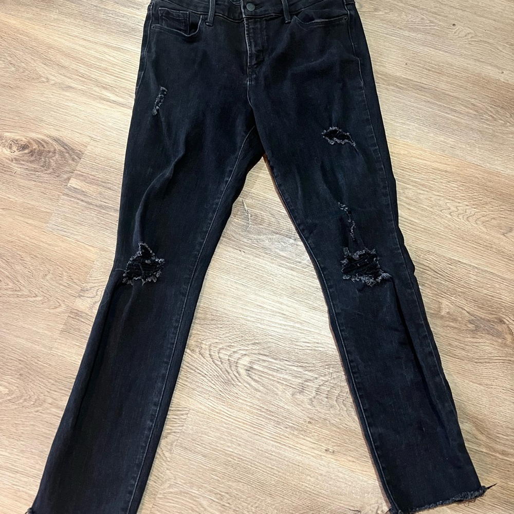 Old Navy Black Distressed Skinny Jeans Size 8